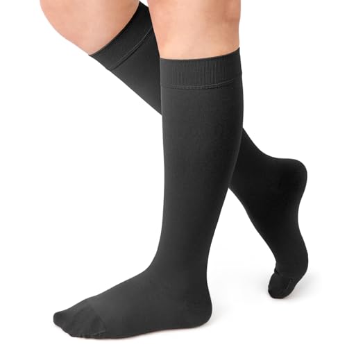 Image of Beister Closed Toe Knee High Calf Compression Socks for Women & Men, Firm 20-30 mmHg Graduated Support for Varicose Veins, Edema, Flight, Pregnancy