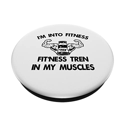Funny I'm Into Fitness Tren Bodybuilding Powerlifting Design PopSockets Swappable PopGrip, Black - Image 2