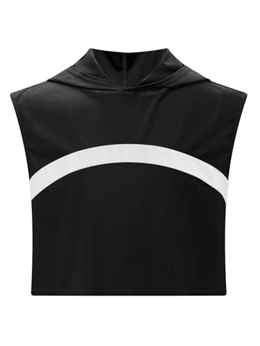 Jugaoge Kids Girls Crop Tops Hoodie Sleeveless Wrap Back Cropped Hoodie Sweatshirts Athletic Outfits3