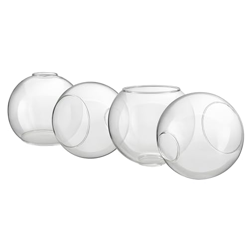 Image of Aspen Creative 23627-60-4, Clear Glass Shade For Lighting Fixture /Vanity Light /Wall Light, Size: 5-7 /8 inch D x 5-1 /8 inch H, 4 Pack