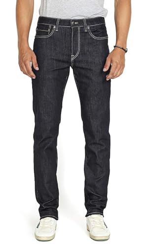 Buffalo David Bitton Men's Ben Relaxed Tapered Denim Jeans, Rinse Wash Indigo, 36W x 34L