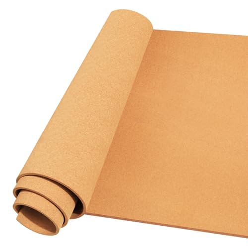 Cork Board Roll 48" x 24", 1/4" Thick Non-Adhesive Decorative