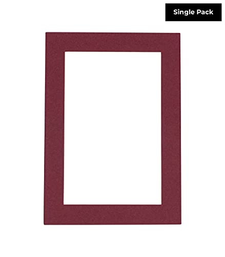 10x12 Mat for 8x10 Photo - Precut Maroon Picture Matboard for Frames Measuring 10 x 12 Inches - Bevel Cut to Display Art Measuring 8 x 10 Inches - Acid Free ONE MAT with Backing Board & Clear Bag