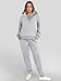 ANRABESS Womens 2 Piece Outfits Lounge Hoodie Oversized Sweatshirt V Neck Pullover Jogger Sweatpants 2025 Fall Matching Set Grey Medium