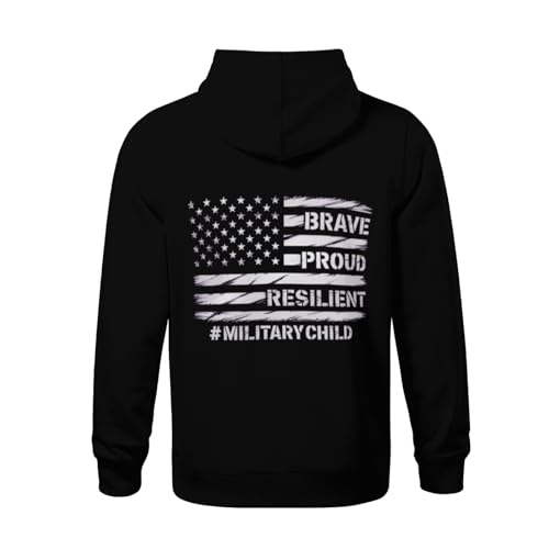 Kids Month of Military Purple Up for Military Kids Boys Girls Lightweight Kangaroo Pocket Hoodies3