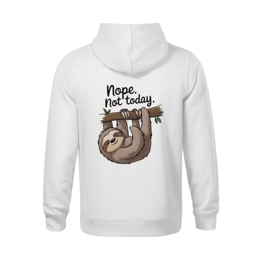 Kids Funny Not Today Sloth Retro Boys Girls Lightweight Kangaroo Pocket Fleece Hoodies3