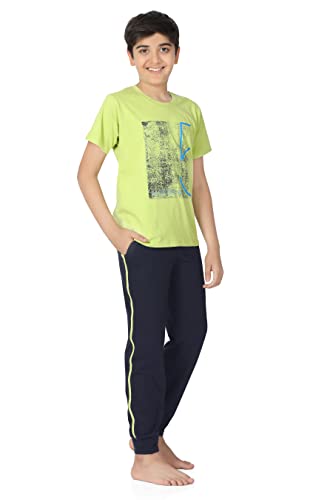 Image of Kids Night Suit for Boys - Cotton Set of Pyjama & T-Shirt Sleepwear - Lightweight & Comfortable Night Wear for Kids