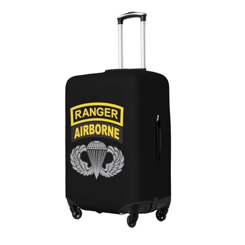 Army Ranger Tab Airborne and Wings Travel Luggage Cover Suitcase Protector Fits 26-28 Inch Case(Black,L)2