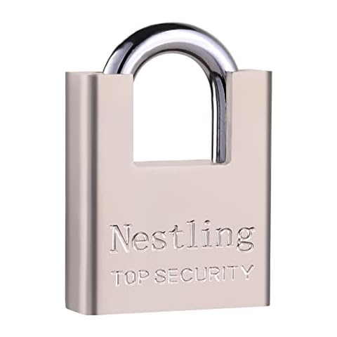 AMMIY Locks with 4 Keys，Keyed Alike Heavy Duty Pad Lock，Outdoor Solid Brass Keyed Padlock, High Security Wraped Beam Padlock with Key for Gate Lock School Gym Locker Storage Unit Fence Hasp Toolbox Cover