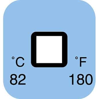 Cole-Parmer Irreversible 1 Point Temperature Label, 54°C/129°F; 50/Pk