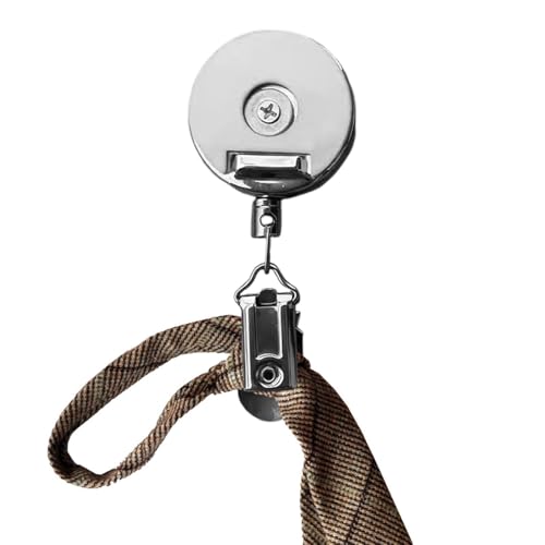 Clips Para Toallas Cocina | Cuerda Retráctil De 60 Cm De Metal Antideslizante Multifunción,Pequeño Sujetador de Clips con Gancho,Paredes Lisas Hogar Dormitorio Baño Cocina Armario Ropa Calcetines Bols