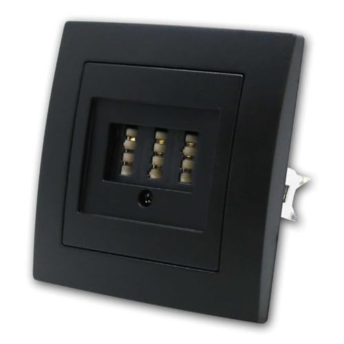 Caja de conexiones TAE-NFN con marco de 1 pliegue | ESTILO | Empotrado, negro, 3x 6 polos