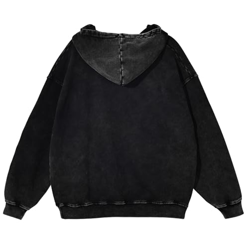 Mens Oversized Sweatshirt Zip Up Hoodie Solid Wash Old Craft Basic Jackets Unisex Heavyweight Casual Sweatshirts2