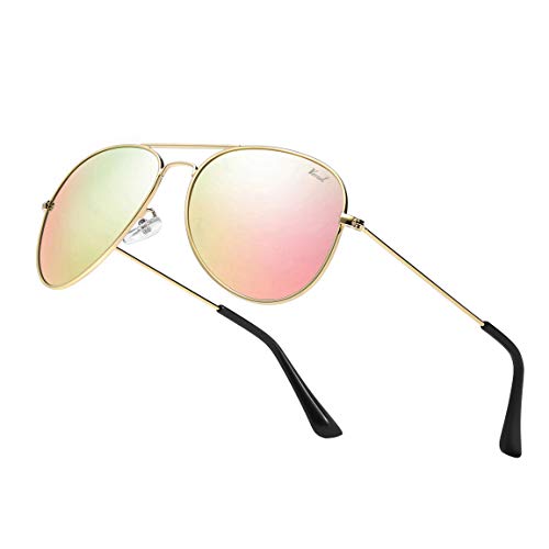 Image of Aviator Sunglasses for Men Women, Polarized Mirrored UV400 Lenses, Lightweight & Classic for Driving & Outdoors