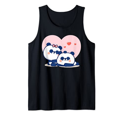 Kawaii Panda bears Tank Top, Black
