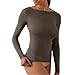 JADEA Maglia Donna in Modal e Cashmere Scollo a Barca, Comoda e Avvolgente, Grigio, M