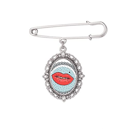 Broche lèvres fleur dessin animé pince écharpe et clip pour robe femme