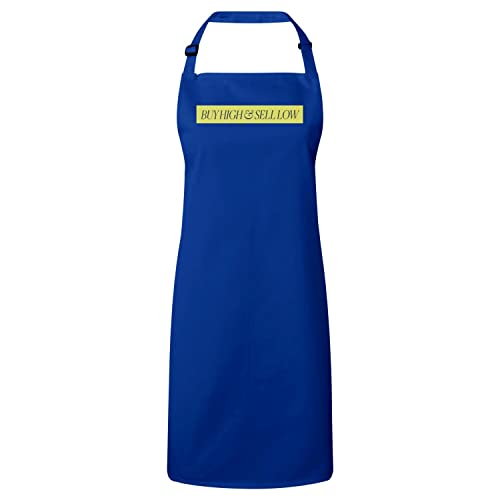 Tablier cuisine bleu premium anti taches avec motif crypto bitcoin humoristique