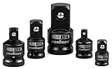 HORUSDY 5-Piece Impact Socket Adapter and Reducer Set, 1/4-Inch Hex Shank Socket to Drill Adapter 1/4', 3/8', and 1/2' Impact Driver Adapter for Power Drill & Impact Driver