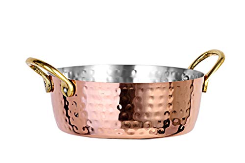 Shapes Stainless Steel Copper Hammer Serving Bowl 260 ML. for Kitchen, Serveware and Tableware, 9 cm