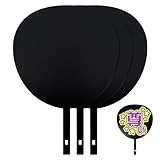 【Amazon.co.jp 限定】KIYOHARA メッセージ うちわ 3本セット 黒 マット 手作り ジャンボうちわ カンペ OT01-10