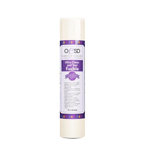 OESD Ultra Clean and Tear Fusible Embroidery Stabilizer 15" x