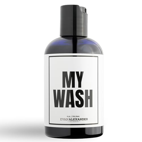 Evan Alexander Fine Grooming MY Wash Beard Shampoo | Removes Product Buildup, Cleanses, Moisturizes, and Hydrates | with Charcoal, Coconut & Sunflower Oil | 4Oz