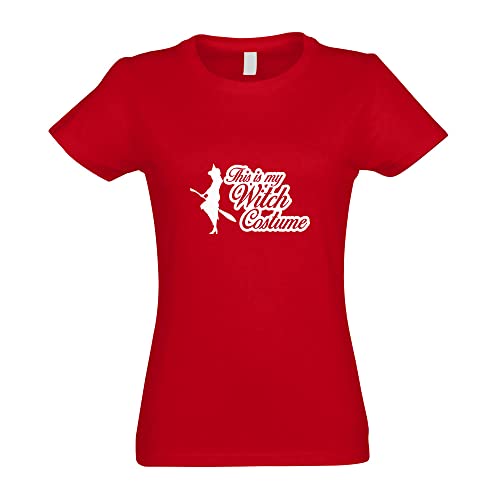 This is My Witch Costume - Camiseta ajustada para mujer y mujer, rojo, S
