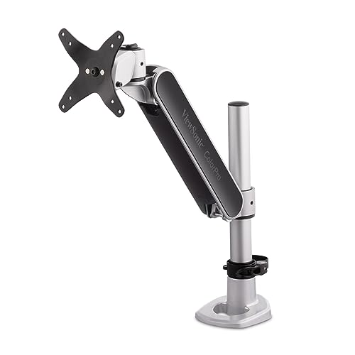 Image of ViewSonic LCD-MA-001 Spring-Loaded Monitor Desk Mounting Arm for 1 Monitor 32 Inches and Above Max 22 lbs, VESA Compatible, Full Ergonomic Adjustability, and 2-in-1 Mounting Base
