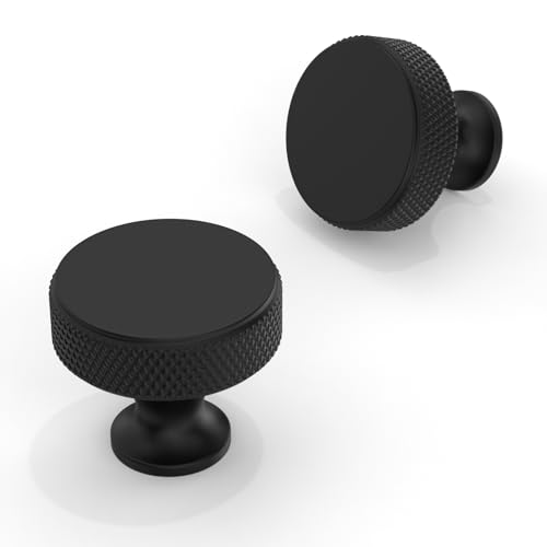 Asimerdeco 10 pack boutons armoires noir mat rond cuisine