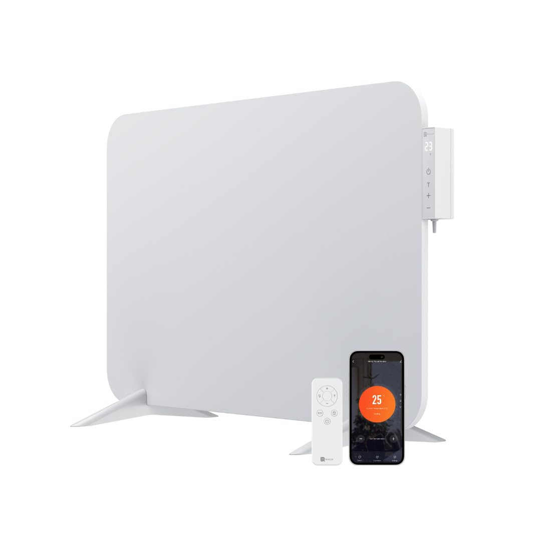 Photo 1 of BR Bringer Infrared Space Heater with Smart Thermostat - Wall and Floor Mount, for smaller rooms - WiFi, App & Remote Control - No Noise & Energy Saving - German Brand - Color: White