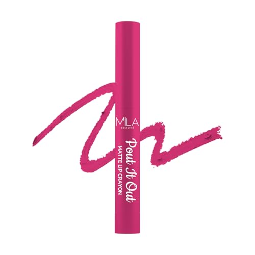 Image of Mila Beaute Pout It Out Matte Lip Crayon | Highly Pigmented & Enriched With Jojoba Oil | Soft Matte Finish | Creamy & Light Weight Texture | Smooth Glide Application | Shade - (Belle 1.25g)