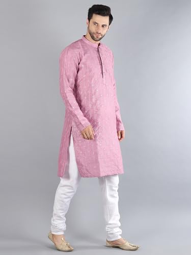 Image of Uri and MacKenzie Embroidery Silk Men's Kurta Pyjama Set