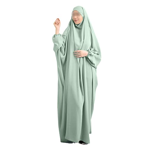 Abaya de prière Ramadan avec khimar long et robe intégrale verte