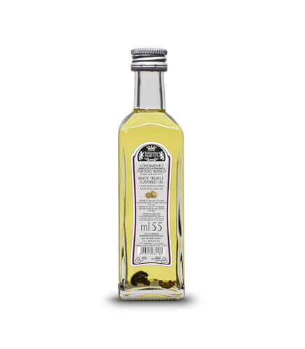 Valnerina Tartufi White Truffle Oil | Truffle Flavoured Olive Oil Condiment for Gourmet Cooking & Seasoning | Bottle 55 ml.