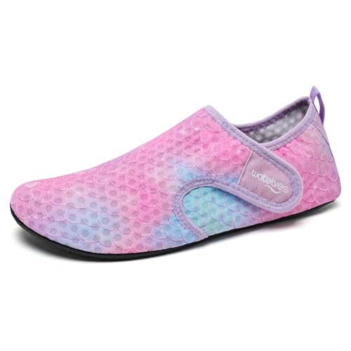 Image of WateLves Water Shoes for Women Men Swim Beach Aqua Socks Quick Dry Barefoot House Slippers Travel Shoes with Adjustable Magic Tape for Pool Diving Boating Yoga Surf