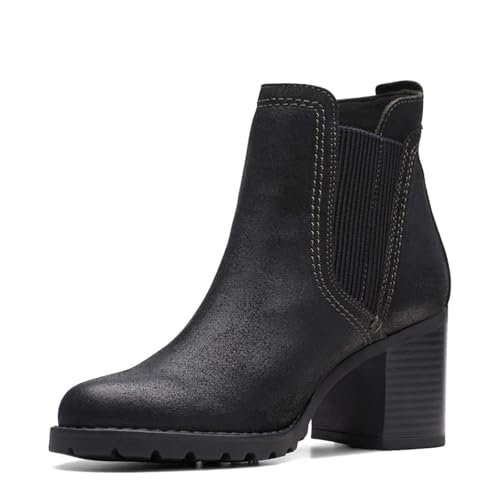 Bottes Clarks Leda Up daim noir d'une qualité supérieure et finitions soignées