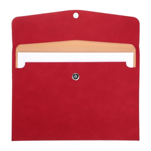Enveloppe imperméable PATIKIL en cuir synthétique rouge, rangement A4 premium