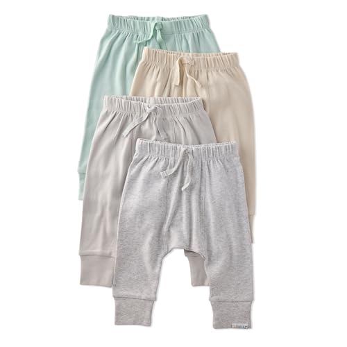 Image of Butterblu Baby Jordan 4-Pack Jogger Pants 100% Organic Cotton Bottoms for Boys & Girls