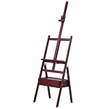 MEEDEN Walnut Studio H-Frame Easel with Art Supply Storage Drawer - Adjustable (60'~75') Wood Easel Stand for Artists, Adults and Students, Holds Canvas Art up to 35'