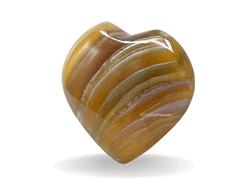 Image of Crystal Heaven Fluorite Heart Palm Pebbles Stones For Anxiety Stress Relief Massage-Aaa Grade Original Healing Gemstone Agate Heart Palm Stone For Yoga Meditation Spiritual