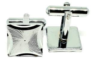 Golden & Silver Pair of Cufflinks for Men Office or Formal Finely Polished-image-48