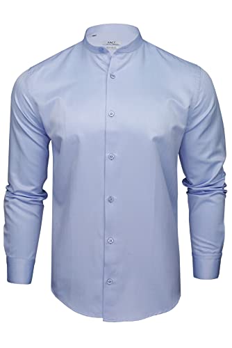 Chemise col Mao homme Xact coupe droite anti-engoncement en tissu chevron souple