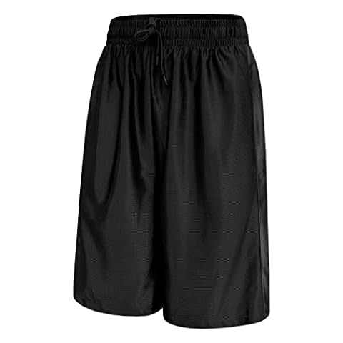 Eurenxu Men's Gym Shorts Tech Mesh Sport Shorts with Pockets (Medium,Black) Cover