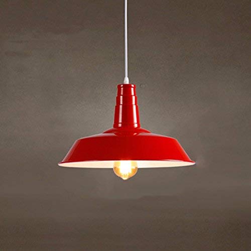 Suspension industrielle rouge 46cm pour éclairer les pièces sombres à hauts plafonds