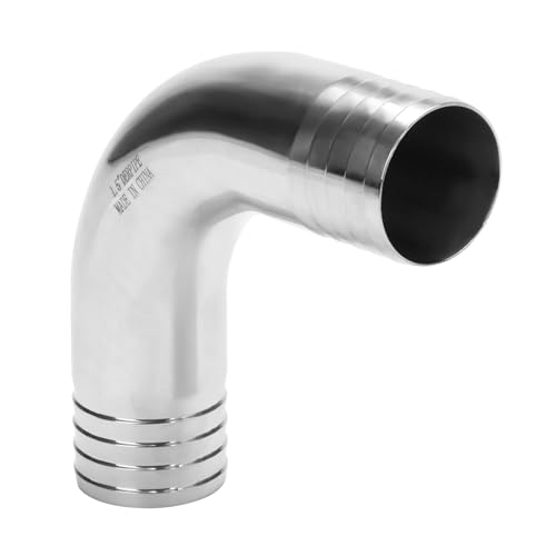 DERPIPE Sanitary Elbow Barb Fitting - stainless steel 304 1.5" Barbed x 1.5" Barbed 90 Degree Elbow Home Brew Hose Barb Coupling by DERPIPE - Used condition - US$11.39