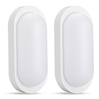 2 Stück LED Kellerlampe 18W 2000Lm Neutralweiß 4000K, LED Ovalleuchte, IP65 Wasserfest, Wandleuchte, Außenleuchte, ldeal für Kellertreppe, Balkon, Keller, Waschküche, Terrassen oder Gartenhäuser, Weiß