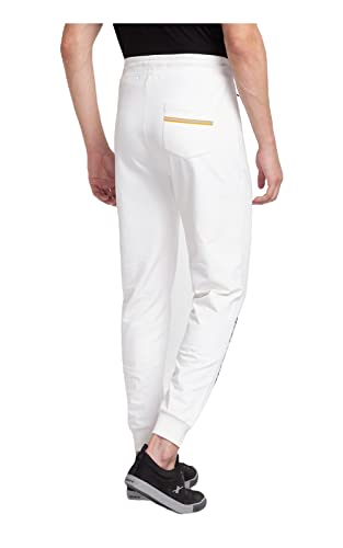Image of Spykar Men's Mid Rise Slim Fit Cotton Trackpants (MKJ02BB20Ecru2XL White 2XL)