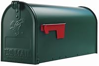 Gibraltar Elite E1100G00 Green Post-Mount Mailbox - Galvanized Steel, Medium Capacity, Rust-Resistant
