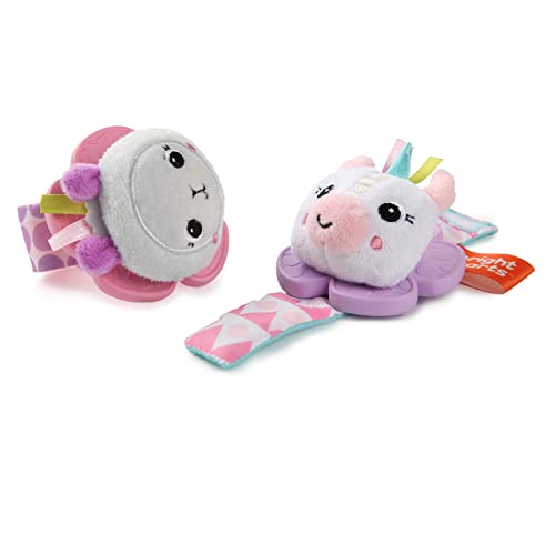 Bright Starts Rattle & Teethe Wrist Pals Toy, Unicorn & Llama, Newborn+, 2 Count #TOP3